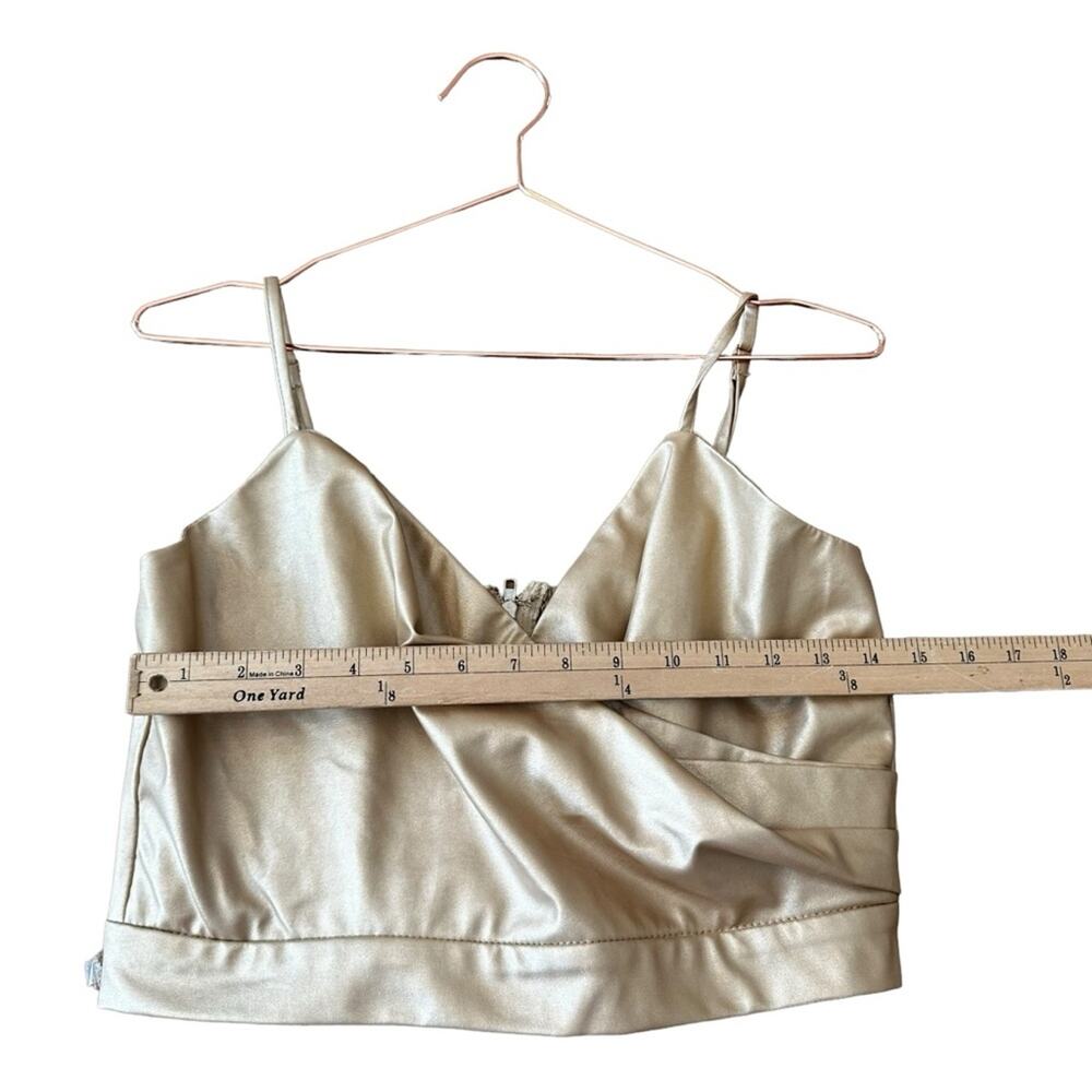 A peach buckle metallic gold faux leather crop top size medium - Picture 6 of 6